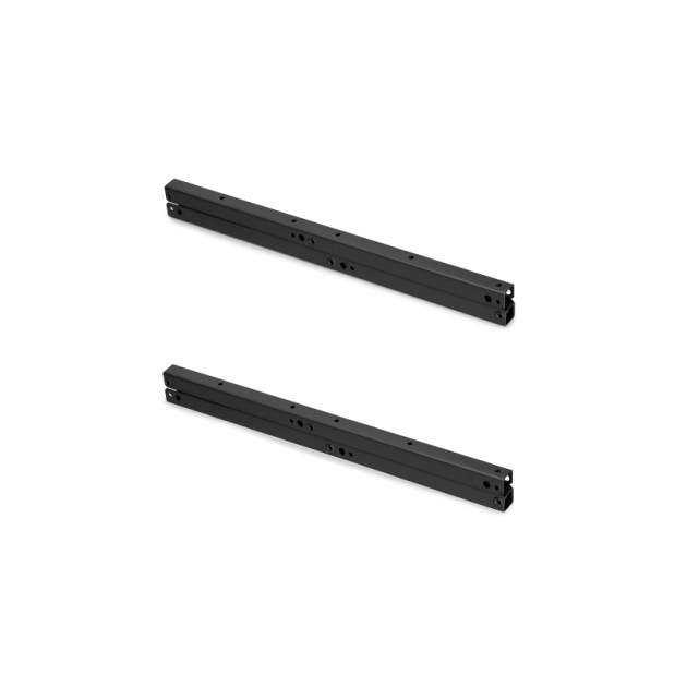 Emuca Set di meccanismi di sollevamento per tavolini, permette di alzare il tavolo di 192mm, Acciaio, Verniciato nero