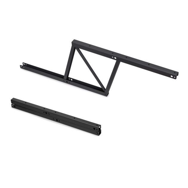 Emuca Set di meccanismi di sollevamento per tavolini, permette di alzare il tavolo di 192mm, Acciaio, Verniciato nero