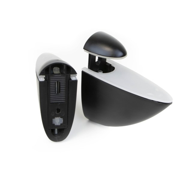 Emuca Set di mensole in legno o vetro Pelicano, Tecnoplastica e Zama, Verniciato nero