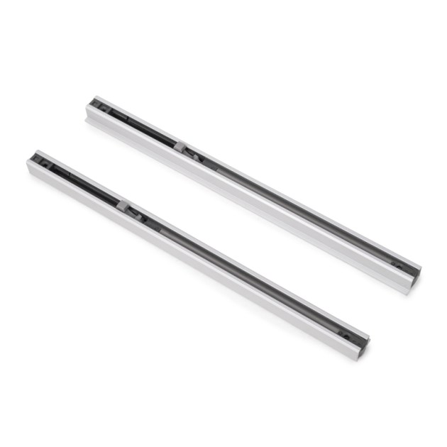 Emuca Sistema Wall per ante scorrevoli sospese in legno con chiusura soft, Acciaio e Alluminio e Tecnoplastica
