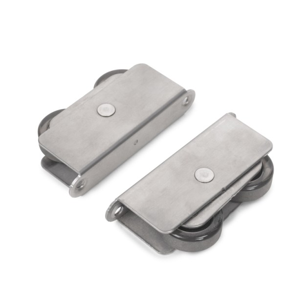 Emuca Sistema Wall per ante scorrevoli sospese in legno con chiusura soft, Acciaio e Alluminio e Tecnoplastica