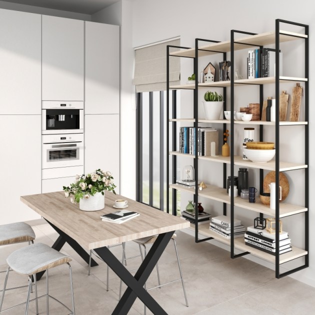 Emuca Struttura per Scaffale Lader, 1150, Verniciato nero, Acciaio