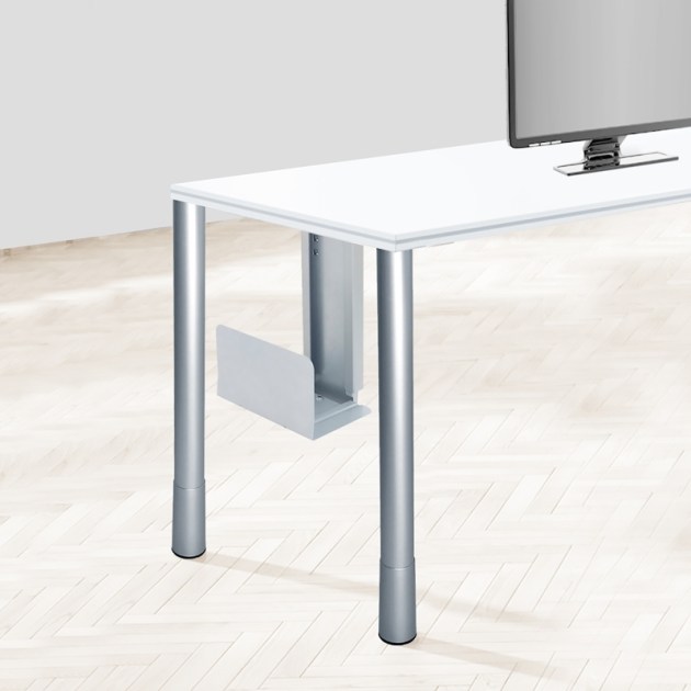 Emuca Supporto CPU, Verniciato alluminio, Acciaio