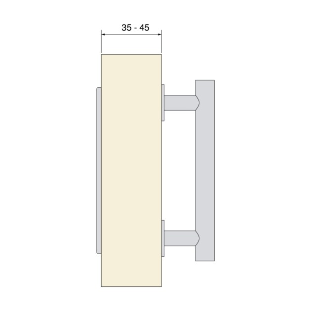Maniglia Emuca per porte scorrevoli in legno Pasadena, lunghezza 240 mm, perno 180 mm, Acciaio, texture Nera