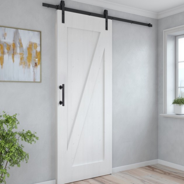 Maniglia Emuca per porte scorrevoli in legno Pasadena, lunghezza 240 mm, perno 180 mm, Acciaio, texture Nera