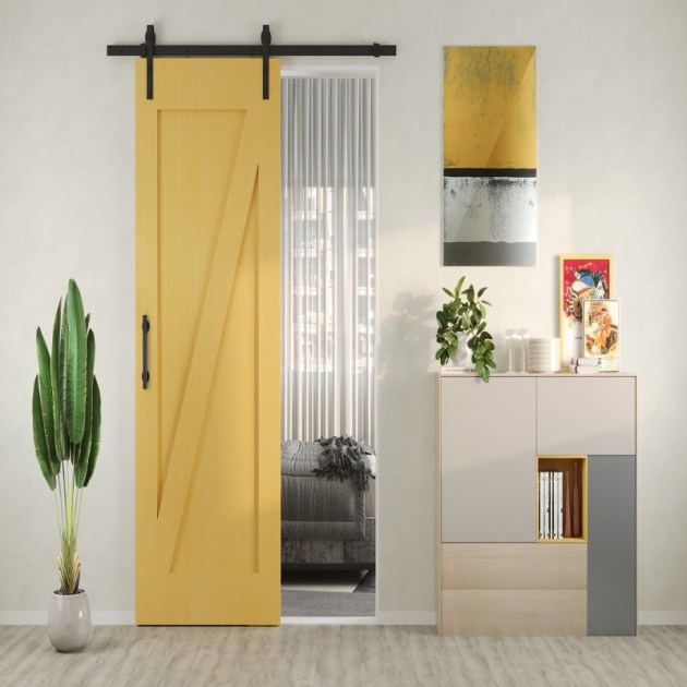 Maniglia Emuca per porte scorrevoli in legno Pasadena, lunghezza 240 mm, perno 180 mm, Acciaio, texture Nera