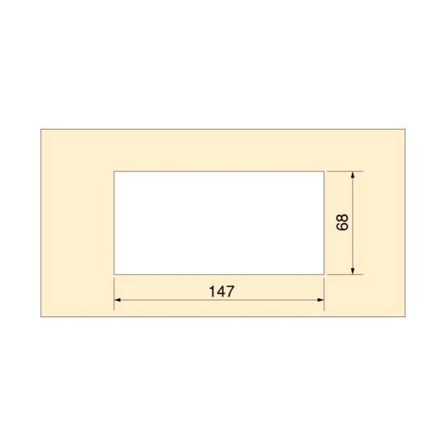 Passacavi da tavolo Emuca Quadrum, rettangolare, 159x80 mm, da incasso, Alluminio, Verniciato nero