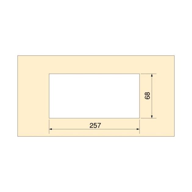 Passacavi da tavolo Emuca Quadrum, rettangolare, 269x80 mm, da incasso, Alluminio, Verniciato nero