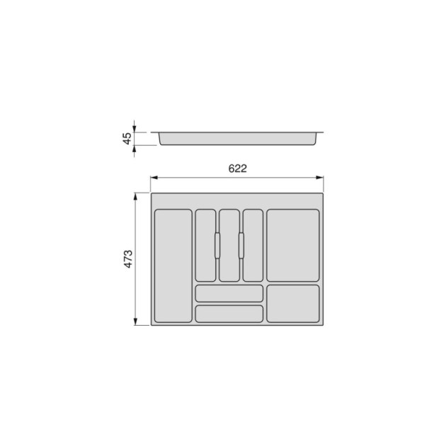 Emuca Portaposate Optima Vertex/Concept 500mm (Spalle 16mm), 700, Plastica bianca, Tecnoplastica
