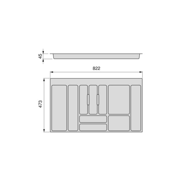 Emuca Portaposate Optima Vertex/Concept 500mm (Spalle 16mm), 900, Plastica bianca, Tecnoplastica