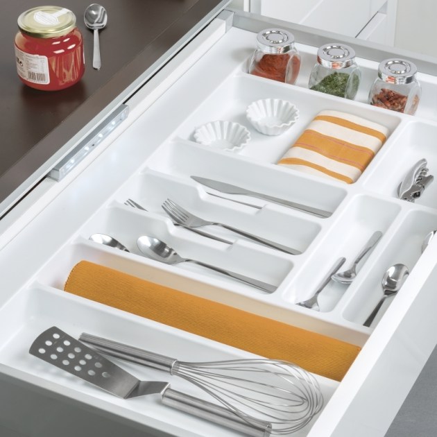 Emuca Portaposate Optima Vertex/Concept 500mm (Spalle 16mm), 900, Plastica bianca, Tecnoplastica
