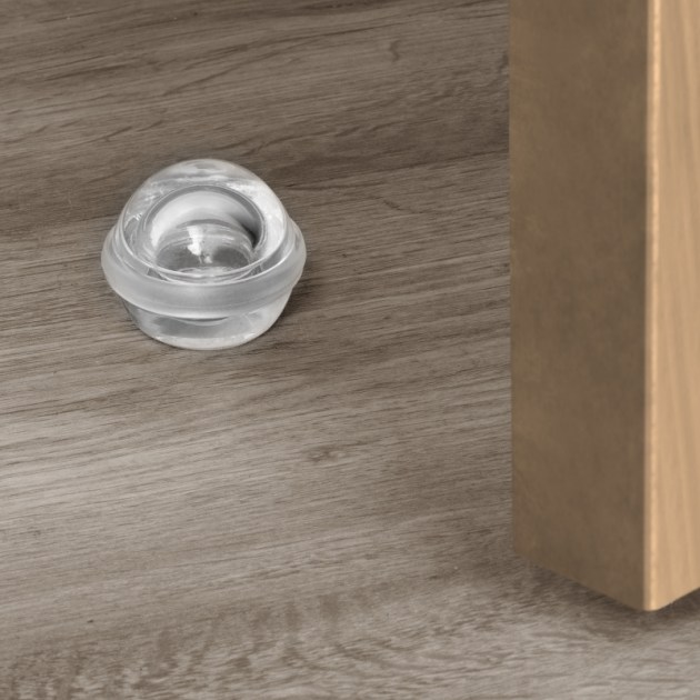 Set di 6 tappi adesivi semisferici per porte, fissaggio a pavimento, plastica, trasparente