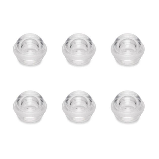 Set di 6 tappi adesivi semisferici per porte, fissaggio a pavimento, plastica, trasparente