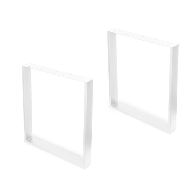 Emuca Set gambe da tavolo Square rettangolari, 720, Verniciato bianco, Acciaio