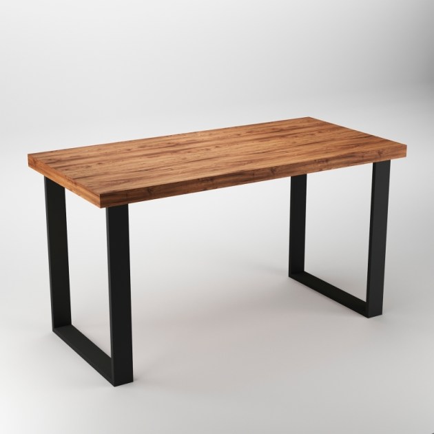 Emuca Set gambe da tavolo Square rettangolari, 720, Verniciato nero, Acciaio