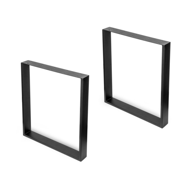 Emuca Set gambe da tavolo Square rettangolari, 720, Verniciato nero, Acciaio