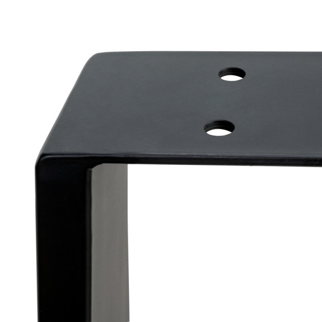 Emuca Set gambe da tavolo Square rettangolari, 720, Verniciato nero, Acciaio
