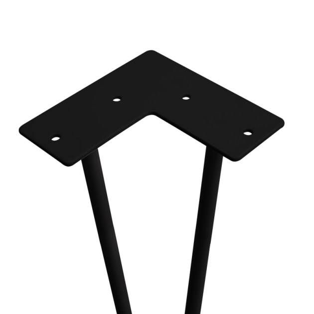 Emuca Hairpin Set di gambe a 2 aste per tavolo, 400, Verniciato nero, Acciaio
