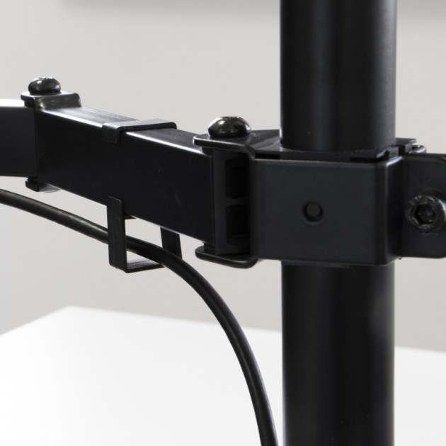 Emuca Supporti per monitor inclinabili e girevole a 360° per tavolo., Semplice, Verniciato nero, Acciaio