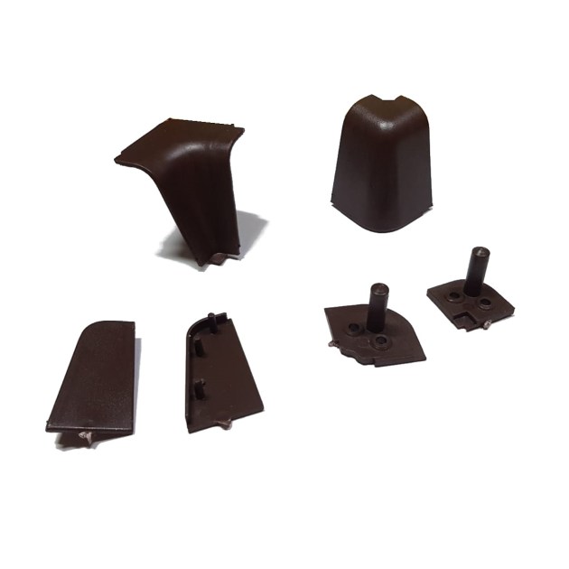 Kit Accessori Tappi Alzatina Marrone a Becco per Top Cucina