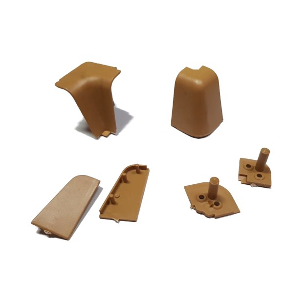 Kit Accessori Tappi Alzatina Marrone Chiaro a Becco per Top Cucina