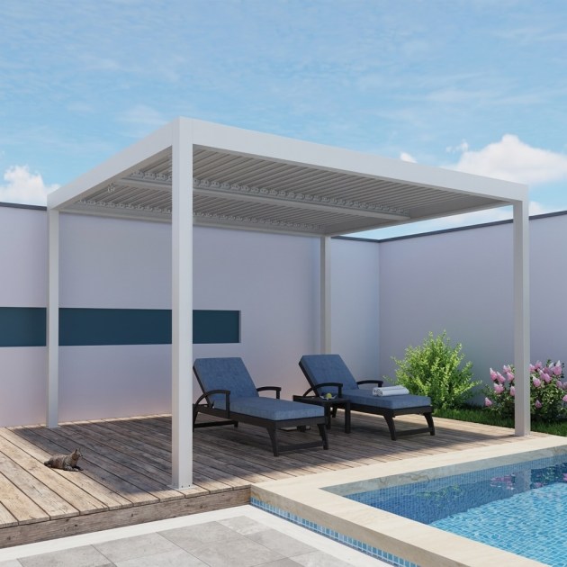 Pergola Bioclimatica con struttura in alluminio verniciato Bianco