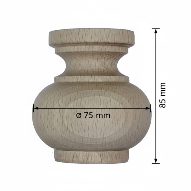 Piede Faggio per Mobili ø75 x 85 mm