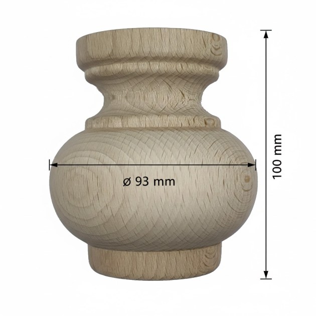 Piede Faggio per Mobili ø93 x 100 mm