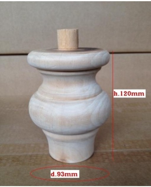 Piede Faggio grezzo per Mobili ø93 x 120 mm