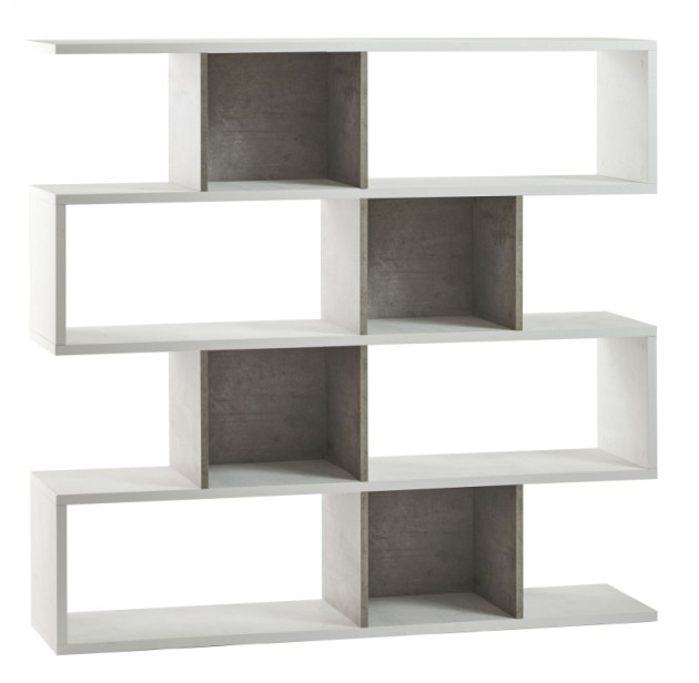 Sarmog Libreria modulare h150 l150 kit cod. Db324k Ossido bianco Cemento