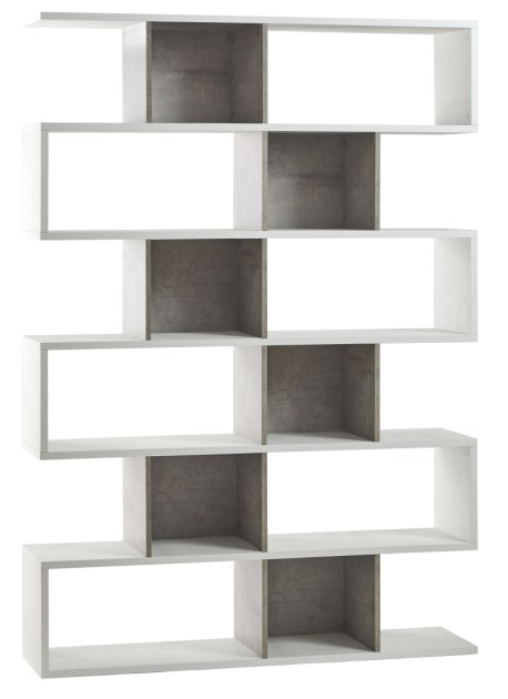 Sarmog Libreria modulare h215 l150 kit  cod. Db326k Ossido bianco Cemento