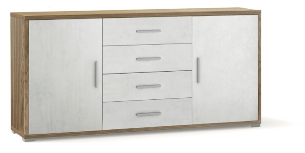 Sarmog Mobile 2 ante 4 cassetti kit cod. Db804k Noce stelvio Ossido bianco