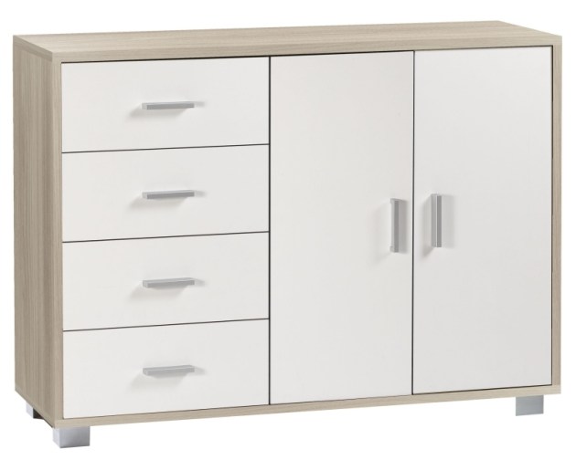 Sarmog Mobile 2 ante 4 cassetti kit cod. 799k Olmo chiaro Bianco fiammato