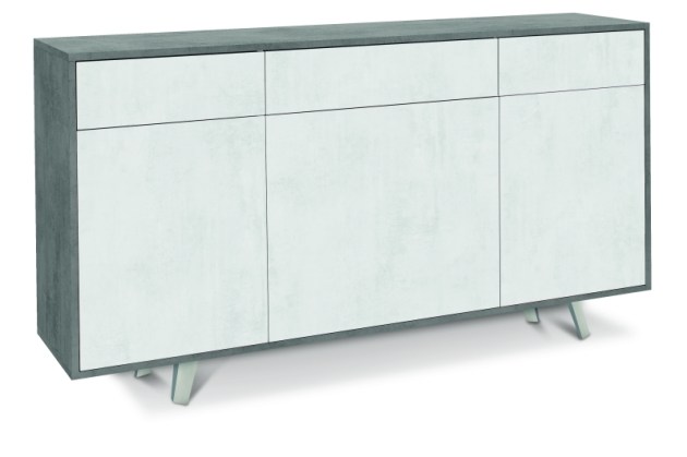 Sarmog Mobile 3 ante 3 cassetti kit cod. 7076k Cemento Ossido bianco