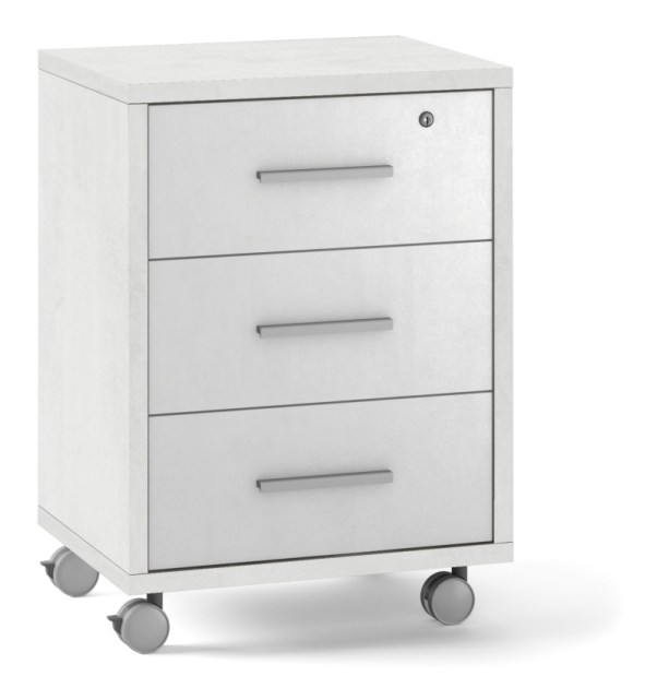 Sarmog Mobile 3 cassetti su ruote  cod. Db733 Ossido bianco Ossido bianco