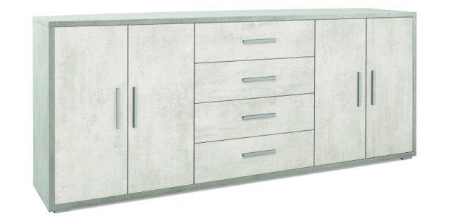 Sarmog Mobile 4 ante 4 cassetti kit cod. Db808k Cemento Ossido bianco