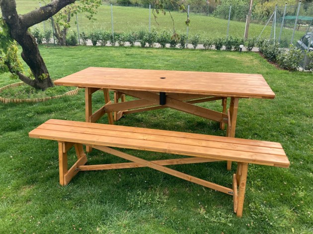 Tavolo Da Giardino Con Panche Separate 8 + 2 posti