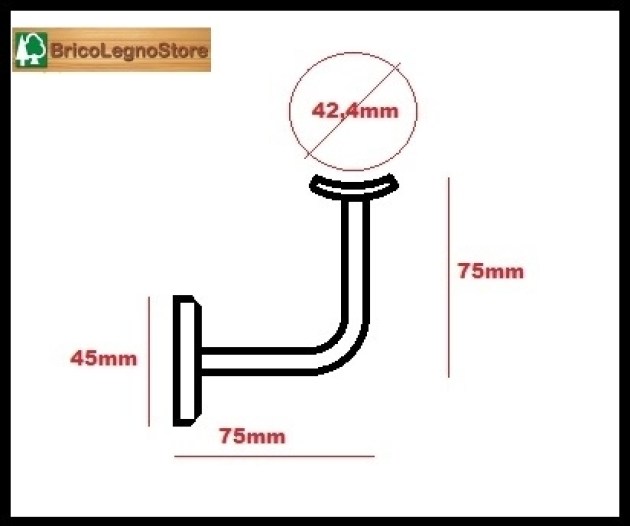 Supporto per corrimano INOX cod. 66061