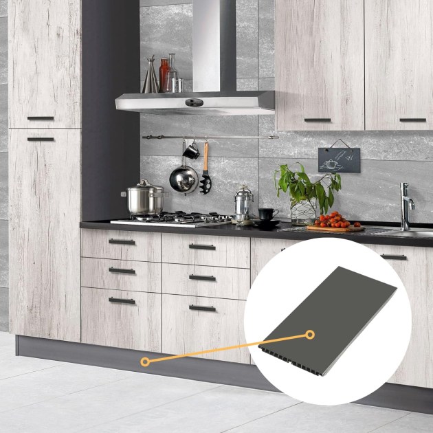 Zoccolo per Cucina ANTRACITE Varie Lunghezze
